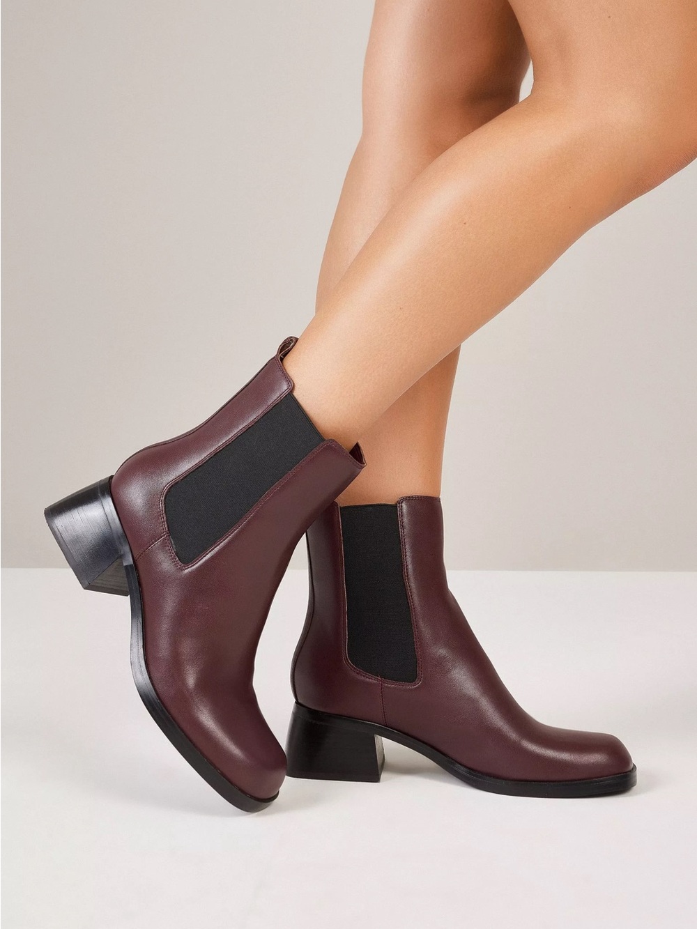 Nine West Chelsea Ankle Boots in Burgundy and Black